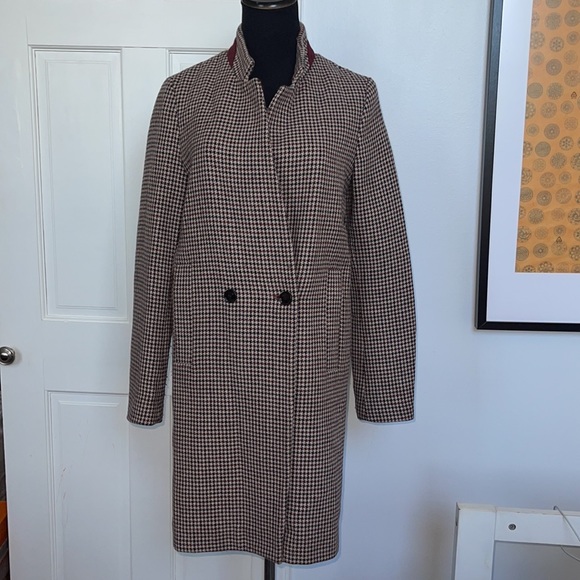 Zara check plaid long coat. - Picture 2 of 13